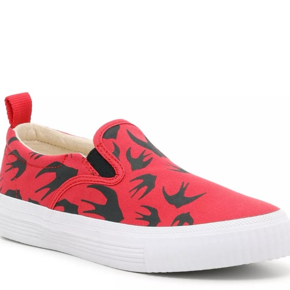 NEW McQ by Alexander McQueen Swallow Red Slip-On Shoes. Size 11